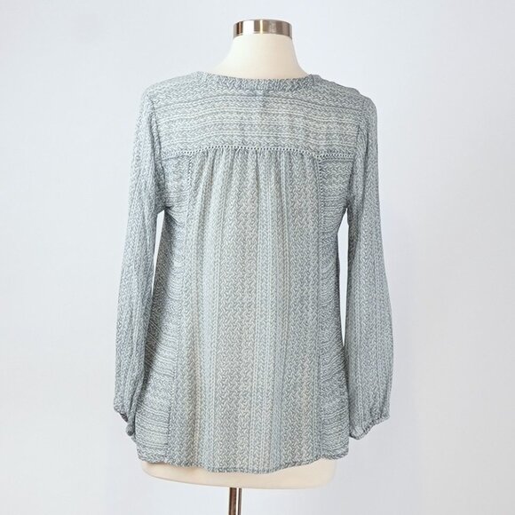 Joie Parmena Sheer Blue 100% Silk Long Sleeve Blouse - Size Small - Picture 3 of 6